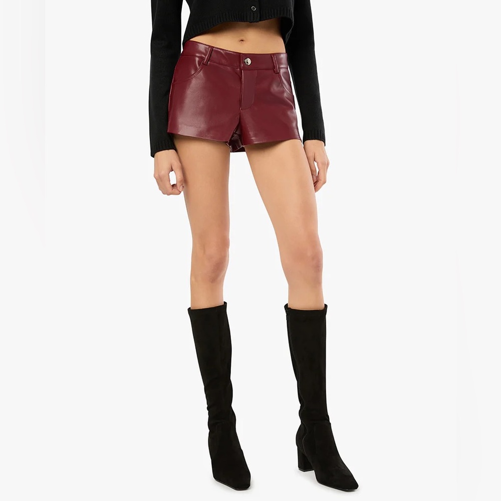 Weworewhat Burgundy Hot Shorts